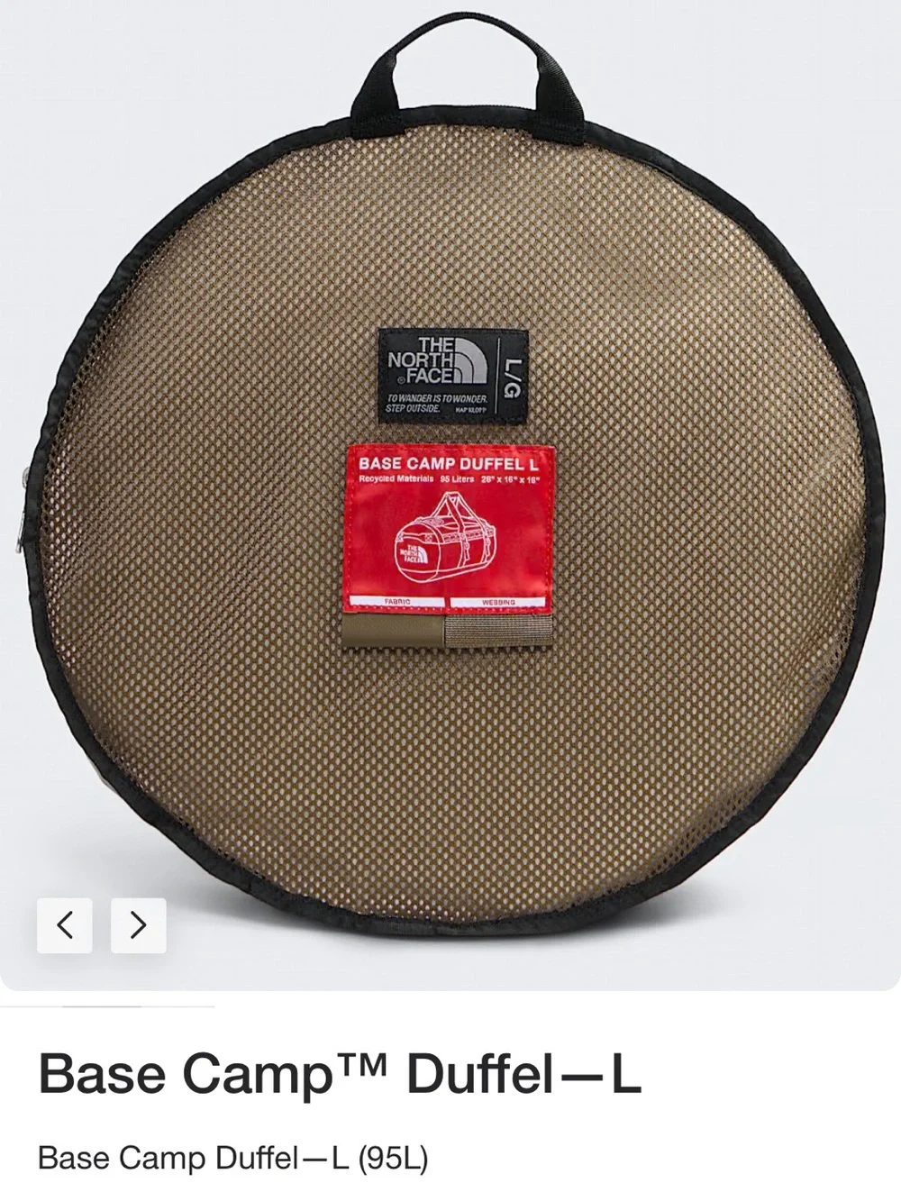 The North Face Base Camp Duffel L in Olive
